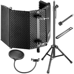 Vocal Booth Mic Reflection / Filter With Stand