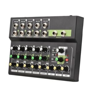 10-Channel Mixing Console Digital Audio Mixer Stereo Mic/Line Mixer With Reverb & 48V Phantom Power For Recording DJ Network Live Broadcast Karaoke